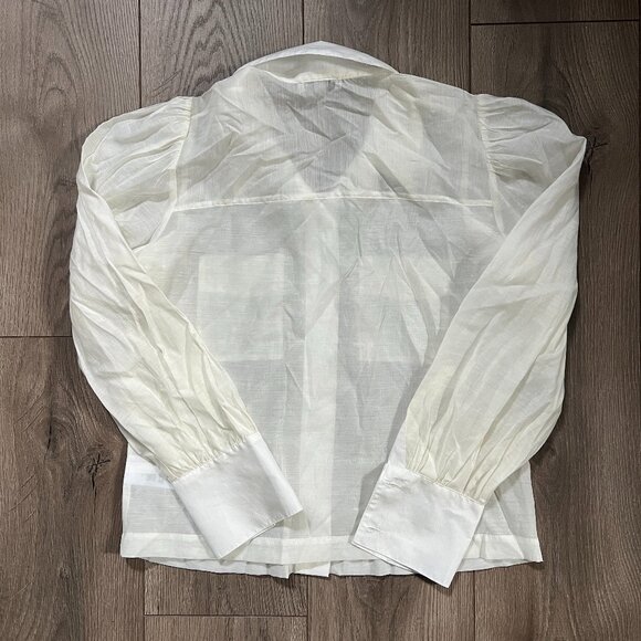 Express White Sheer Button Down Size M - Picture 3 of 4